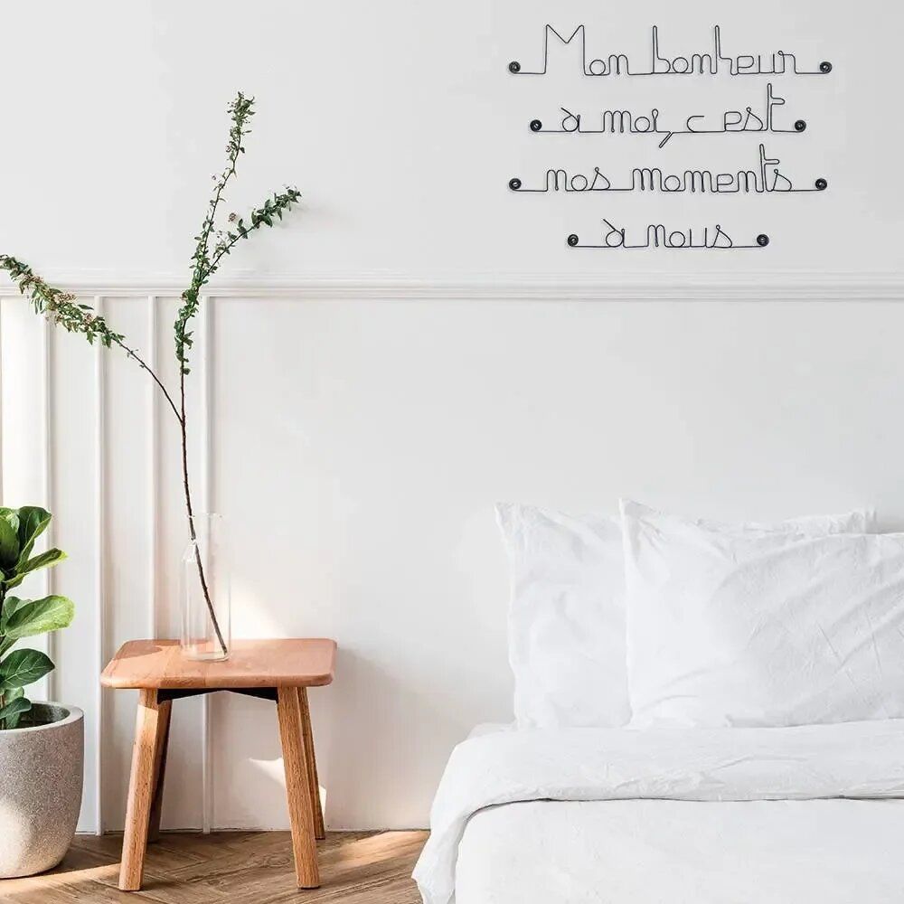 Other wall decoration - Quote on wire "Happiness and Love" - to pin - B - BIJOUX DE MUR