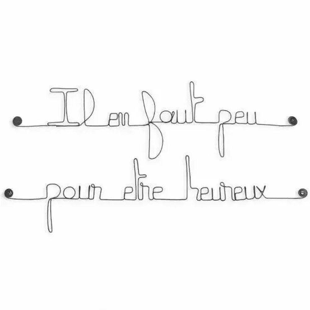 Other wall decoration - Metal Quote "It takes little to be happy" - BIJOUX DE MUR