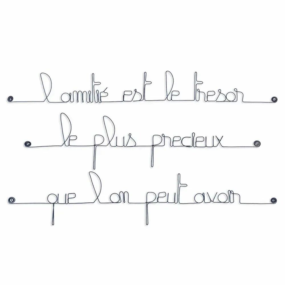 Autres décorations murales - Citation en métal sur l'Amitié - BIJOUX DE MUR