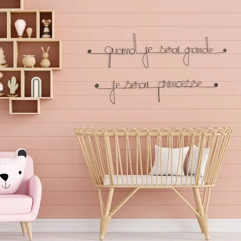 Autres décorations murales - Citation métal "Quand je serai grande, je serai princesse" - BIJOUX DE MUR