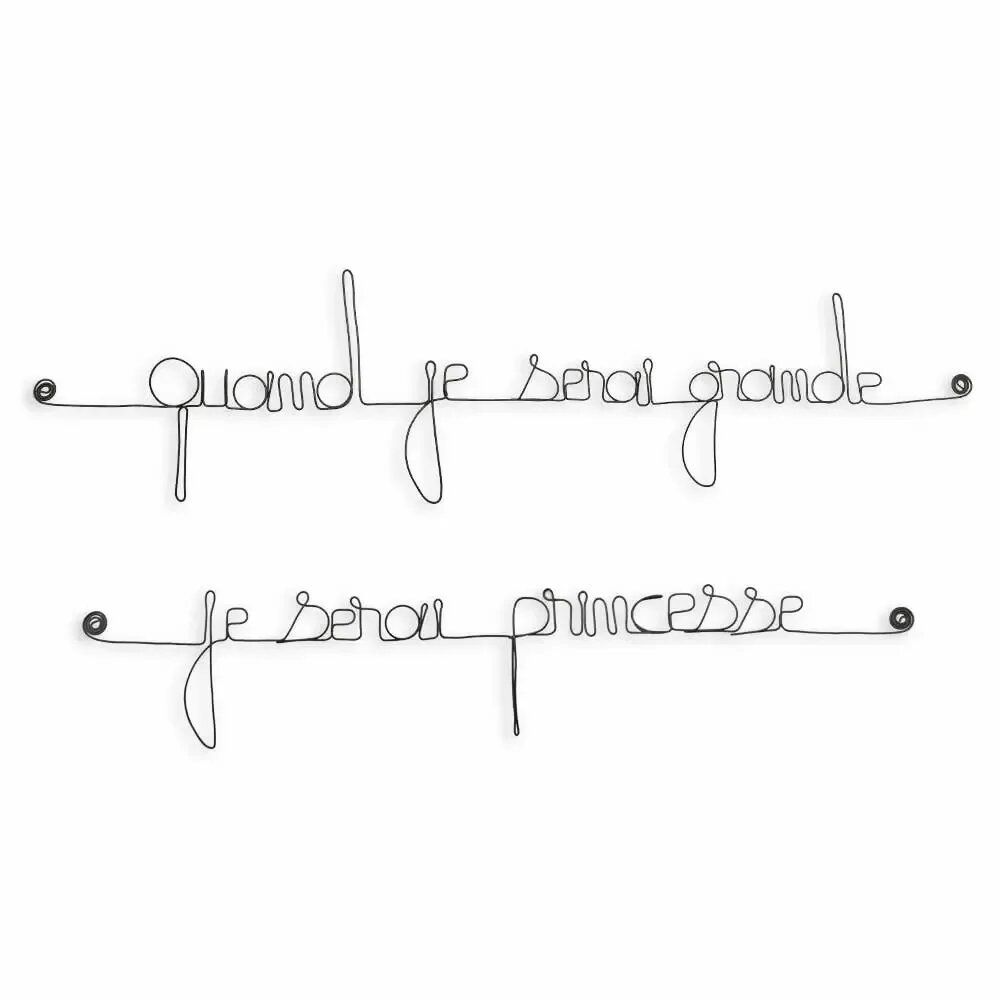 Autres décorations murales - Citation métal "Quand je serai grande, je serai princesse" - BIJOUX DE MUR