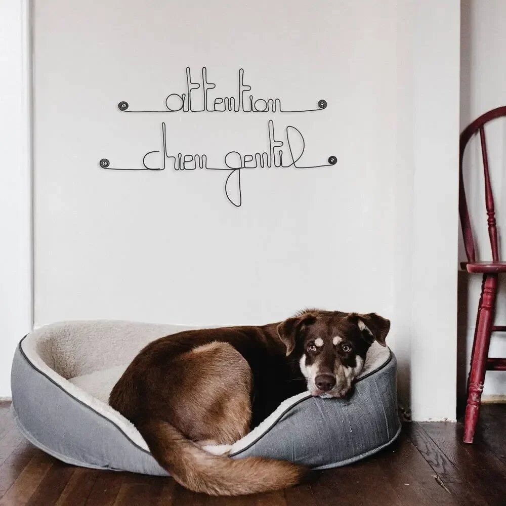 Autres décorations murales - Déco de porte " Attention chien gentil " - BIJOUX DE MUR