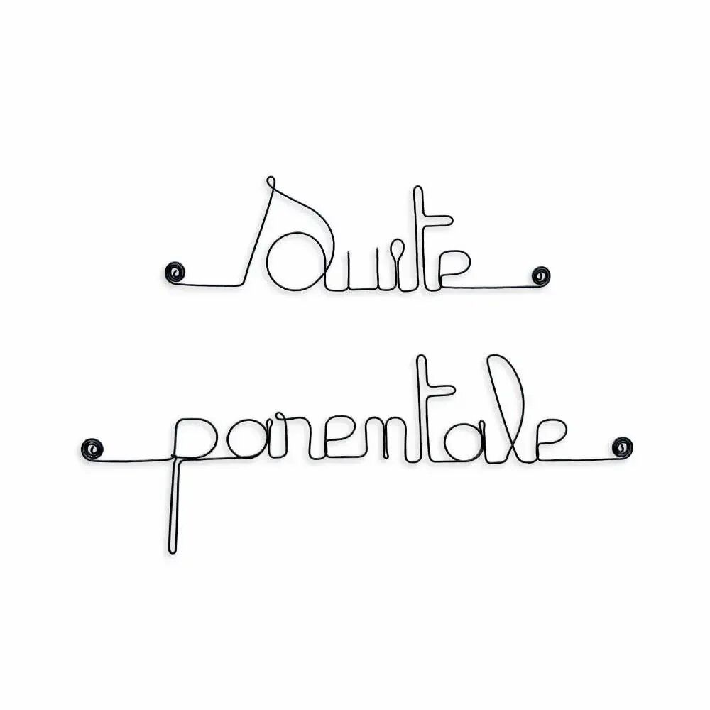 Autres décorations murales - Déco de porte en fil de fer " Suite parentale " - BIJOUX DE MUR