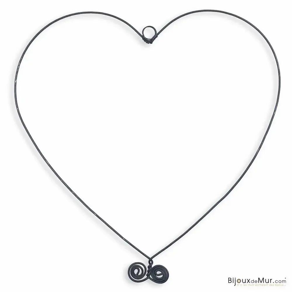 Other wall decoration - Wire wall decoration "Large Heart" - Wall jewelry - BIJOUX DE MUR