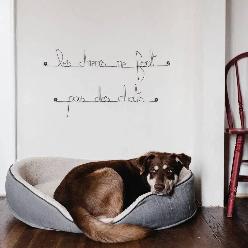 Autres décorations murales - Déco Murale en fil de fer " Les chiens ne font pas des chats - BIJOUX DE MUR