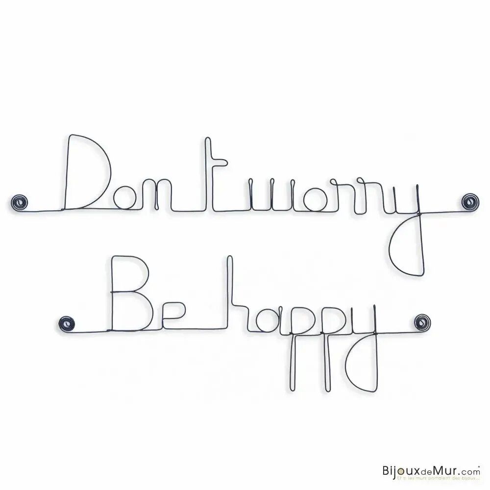 Other wall decoration - Don't worry, be happy wire wall decoration - BIJOUX DE MUR