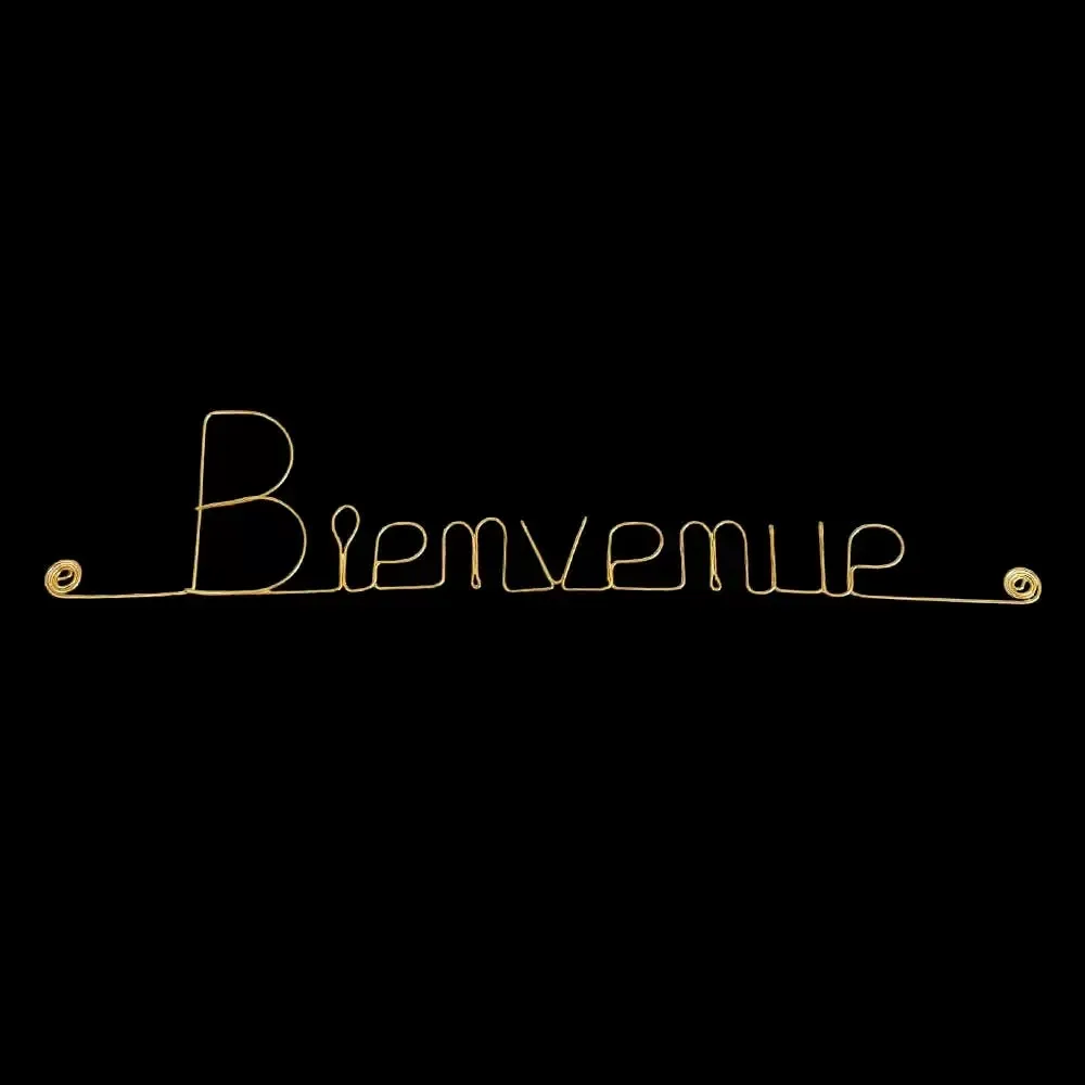 Autres décorations murales - Décoration Murale - Mot en fil de Laiton Doré " Bienvenue " - BIJOUX DE MUR