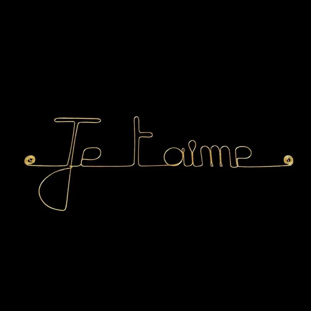 Autres décorations murales - Décoration murale en fil de Laiton Doré " Je t'aime " - BIJOUX DE MUR