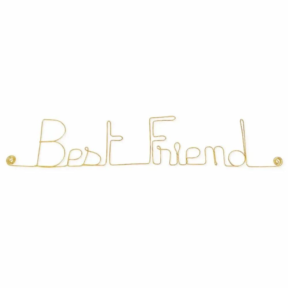 Other wall decoration - Gold Brass Wire Wall Decor - Best Friend - BIJOUX DE MUR