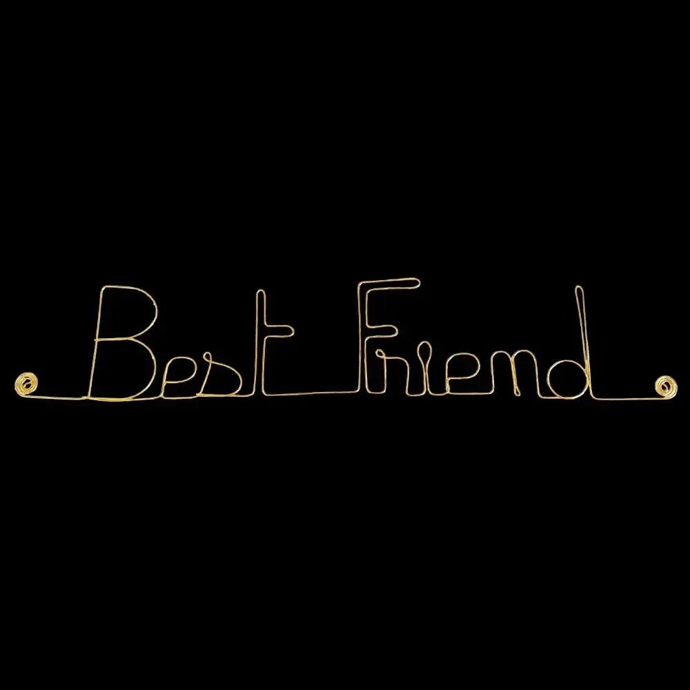 Other wall decoration - Gold Brass Wire Wall Decor - Best Friend - BIJOUX DE MUR