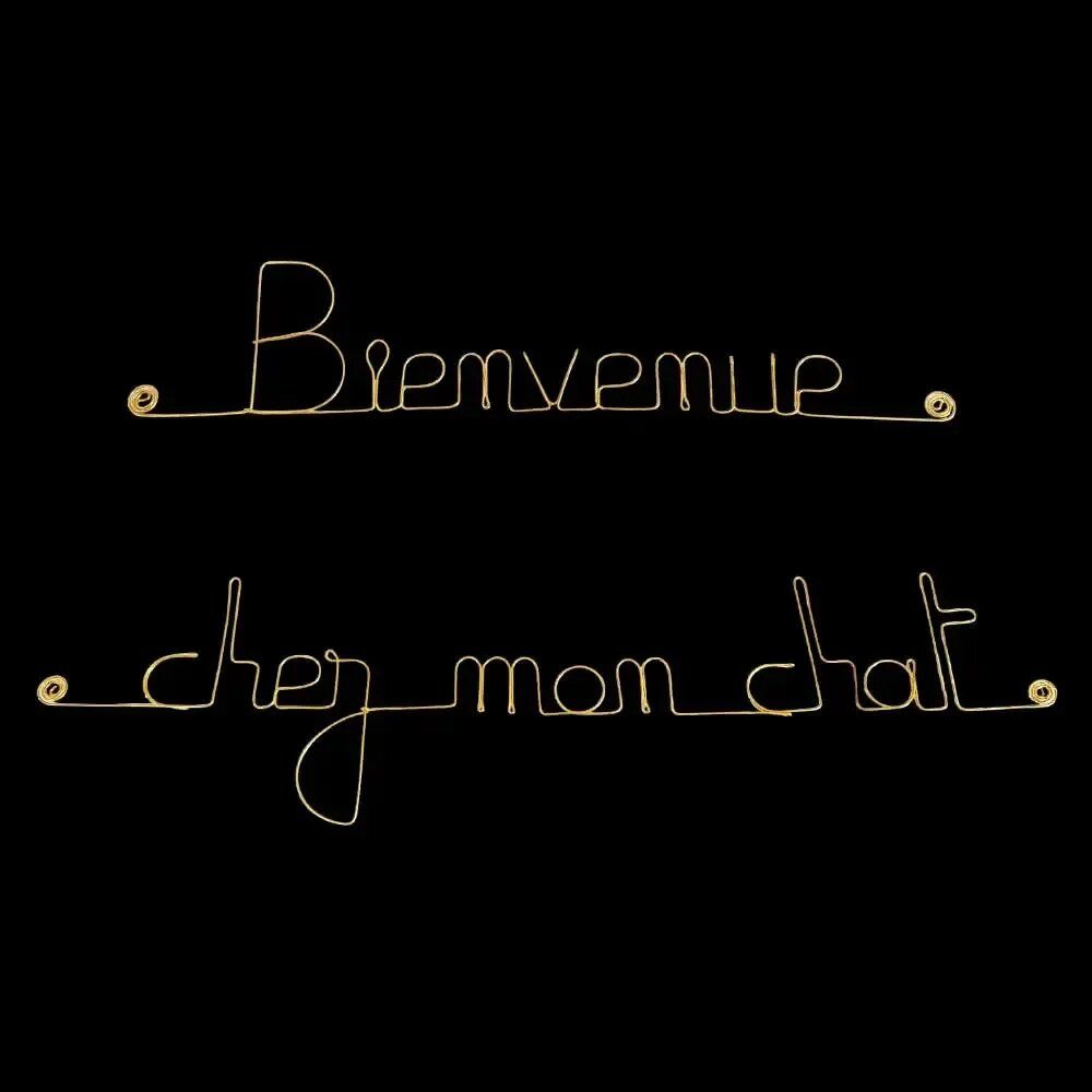 Other wall decoration - Welcome to my cat's gold-plated brass wall decoration - BIJOUX DE MUR