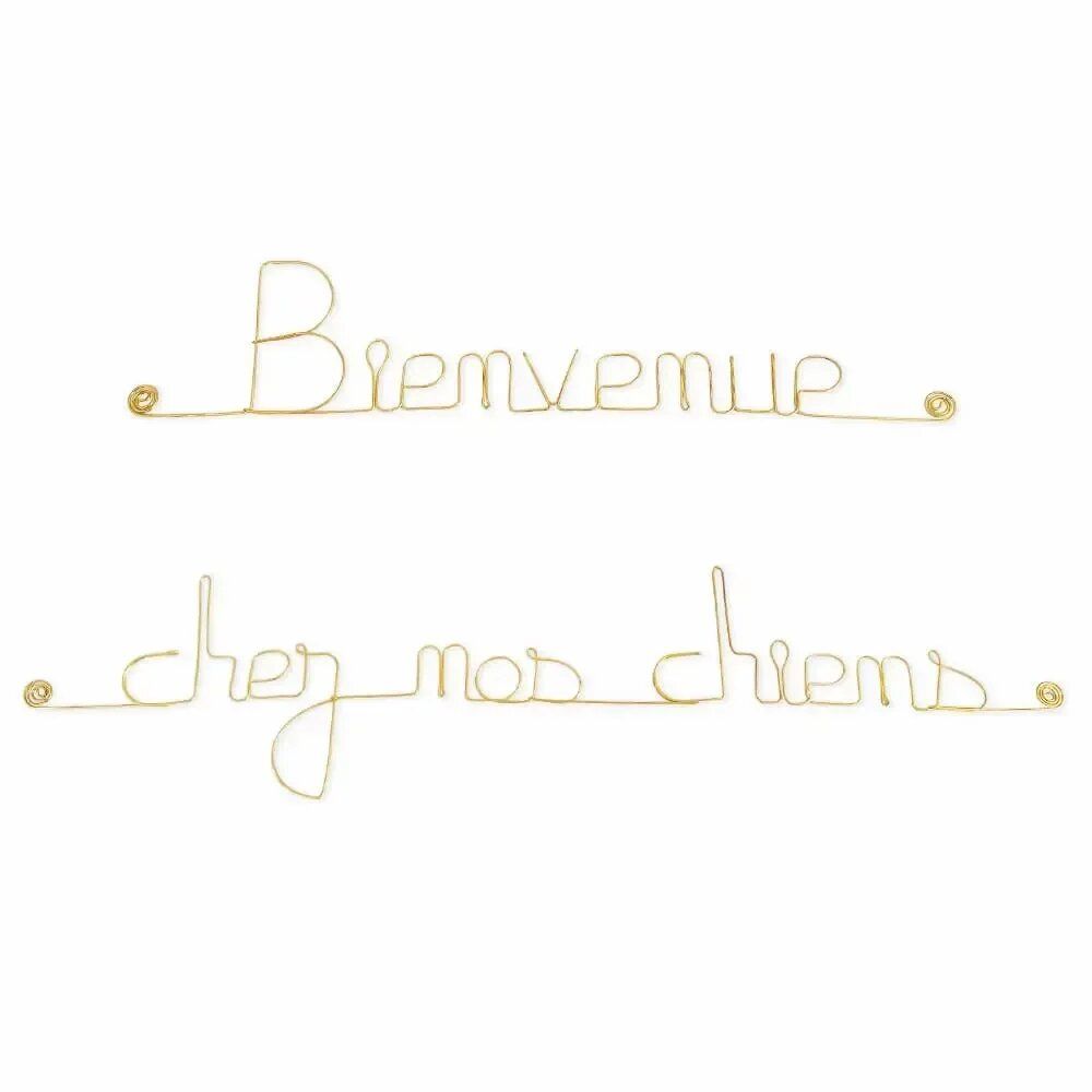 Other wall decoration - Welcome to our dogs gold-plated brass wall decoration - BIJOUX DE MUR