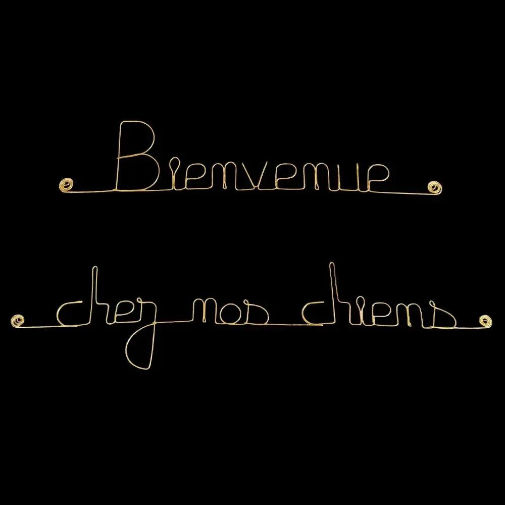 Other wall decoration - Welcome to our dogs gold-plated brass wall decoration - BIJOUX DE MUR