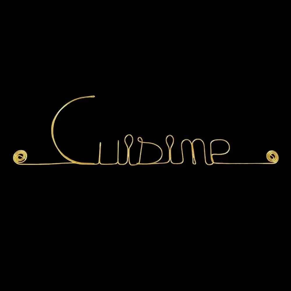 Other wall decoration - Gold Brass Wall Decor - "Kitchen" Word - BIJOUX DE MUR