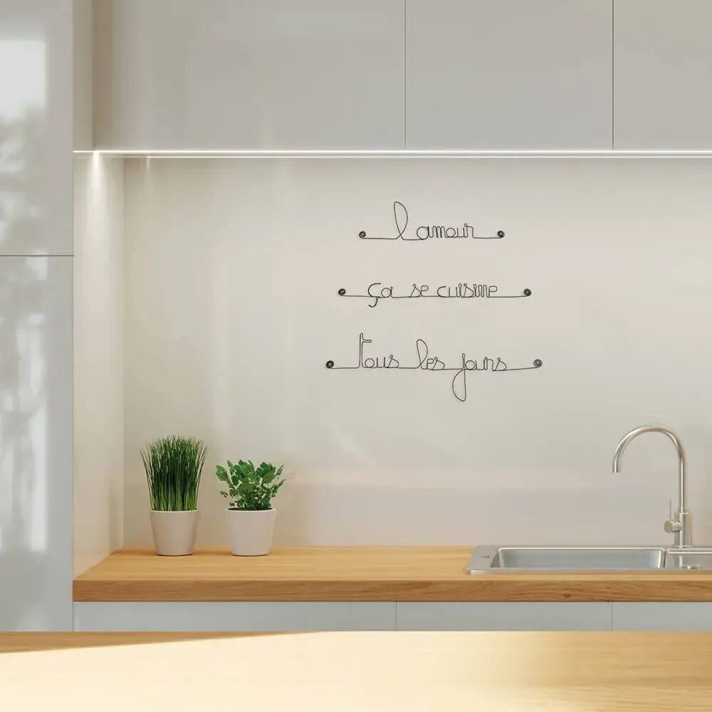 Other wall decoration - Wire Wall Decoration - "Love is cooked, ..." - BIJOUX DE MUR