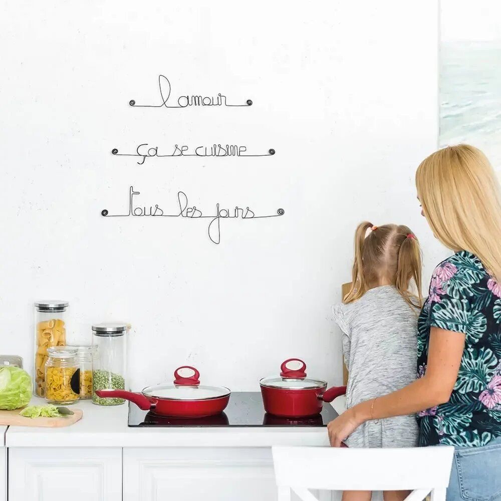 Other wall decoration - Wire Wall Decoration - "Love is cooked, ..." - BIJOUX DE MUR