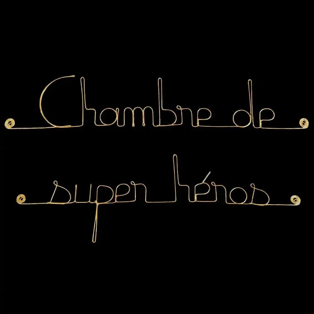 Other wall decoration - Gold Brass Wire Wall Decor Superhero Room - BIJOUX DE MUR