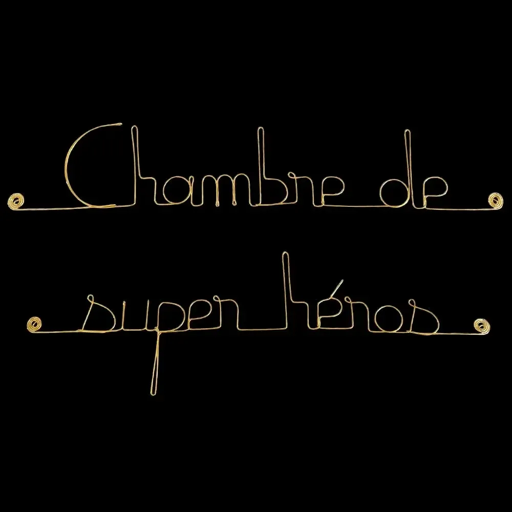 Autres décorations murales - Décoration Murale fil de Laiton Doré Chambre de super héros - BIJOUX DE MUR