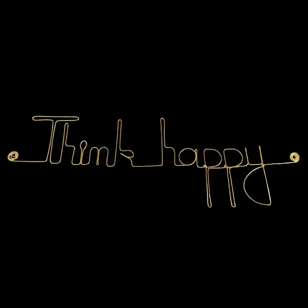Autres décorations murales - Décoration Murale Laiton Doré " Think happy " - à punaiser - BIJOUX DE MUR