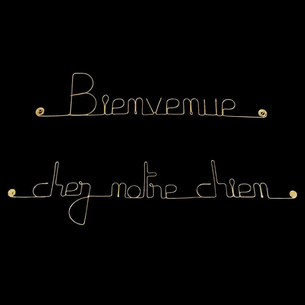 Autres décorations murales - Décoration Murale laiton doré "Bienvenue chez notre chien" - BIJOUX DE MUR