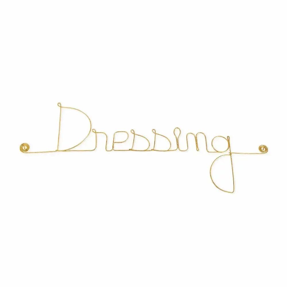 Autres décorations murales - Décoration Murale Laiton Doré - Plaque de porte "Dressing" - BIJOUX DE MUR