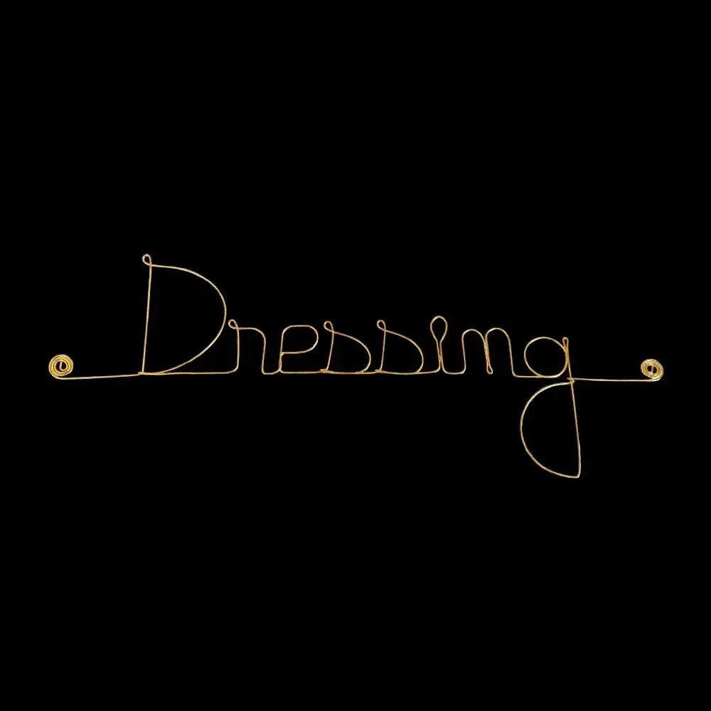 Autres décorations murales - Décoration Murale Laiton Doré - Plaque de porte "Dressing" - BIJOUX DE MUR