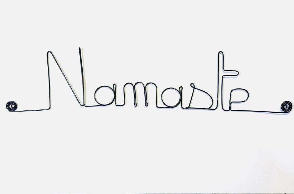 Other wall decoration - Yoga wall decoration in wire "Namaste" to pin - BIJOUX DE MUR
