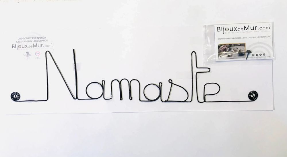 Other wall decoration - Yoga wall decoration in wire "Namaste" to pin - BIJOUX DE MUR