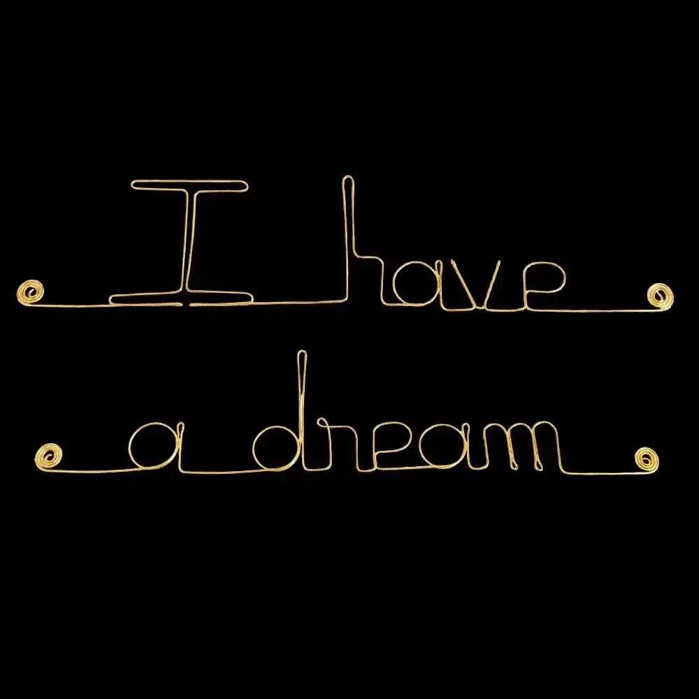 Autres décorations murales - Écriture en Fil de Laiton Doré "I have a dream" - Décoration - BIJOUX DE MUR