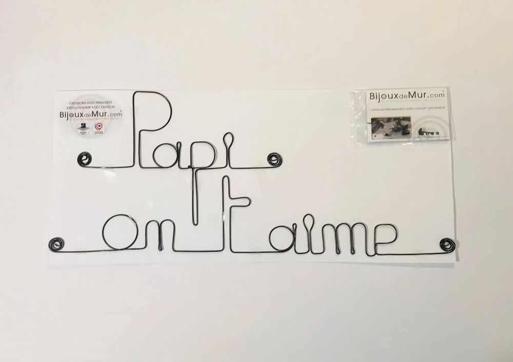 Other wall decoration - Grandfathers' Day "We love you Grandpa" - in Wire - BIJOUX DE MUR