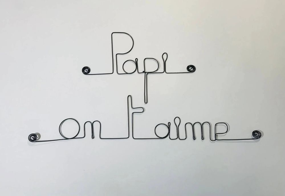 Other wall decoration - Grandfathers' Day "We love you Grandpa" - in Wire - BIJOUX DE MUR