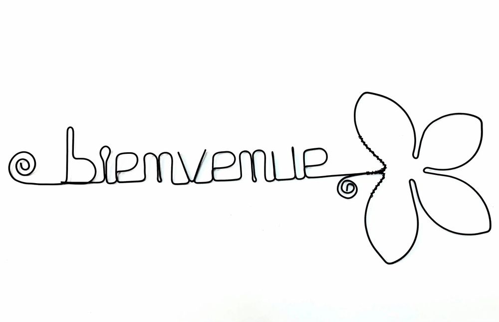 Autres décorations murales - Fleur de Lotus - "Bienvenue" - Décoration murale fil de fer - BIJOUX DE MUR