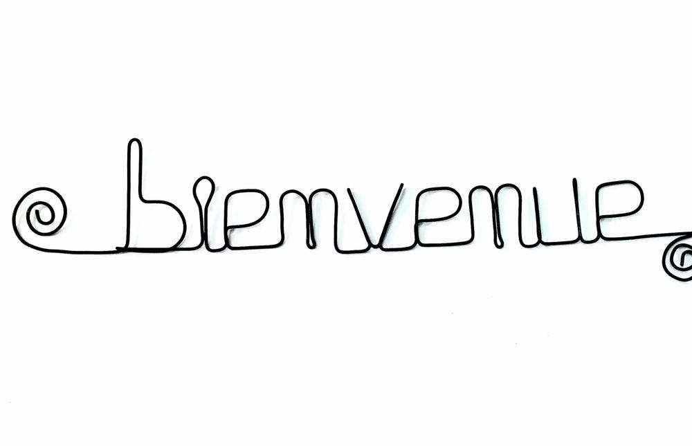 Autres décorations murales - Fleur de Lotus - "Bienvenue" - Décoration murale fil de fer - BIJOUX DE MUR