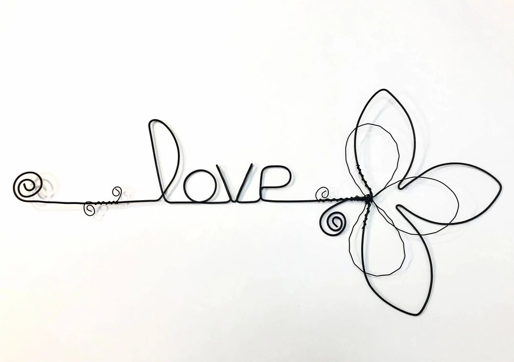 Other wall decoration - Fleur de Lys - "Love" - Wire wall decoration - BIJOUX DE MUR