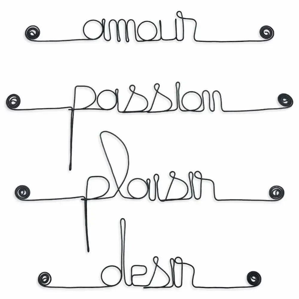 Other wall decoration - Set of small wire messages - LOVE - BIJOUX DE MUR