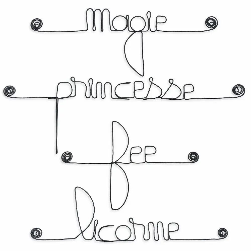 Other wall decoration - Set of small wire messages - FAIRY - BIJOUX DE MUR