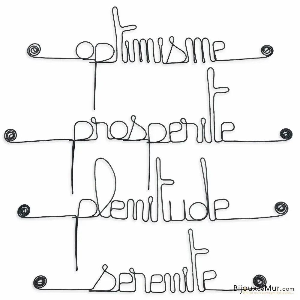 Other wall decoration - Set of small wire words - POSITIVE - BIJOUX DE MUR