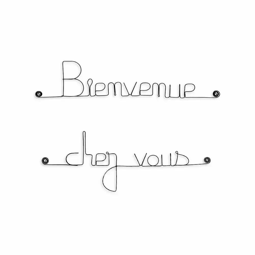 Autres décorations murales - Message en fil de fer " Bienvenue chez vous " - BIJOUX DE MUR