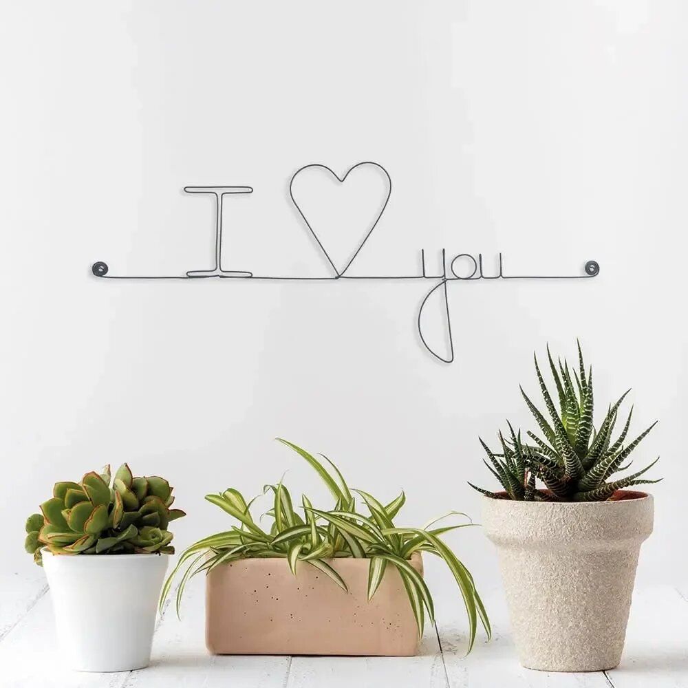 Autres décorations murales - Message d'amour : I love you - Saint Valentin - Mariage - BIJOUX DE MUR