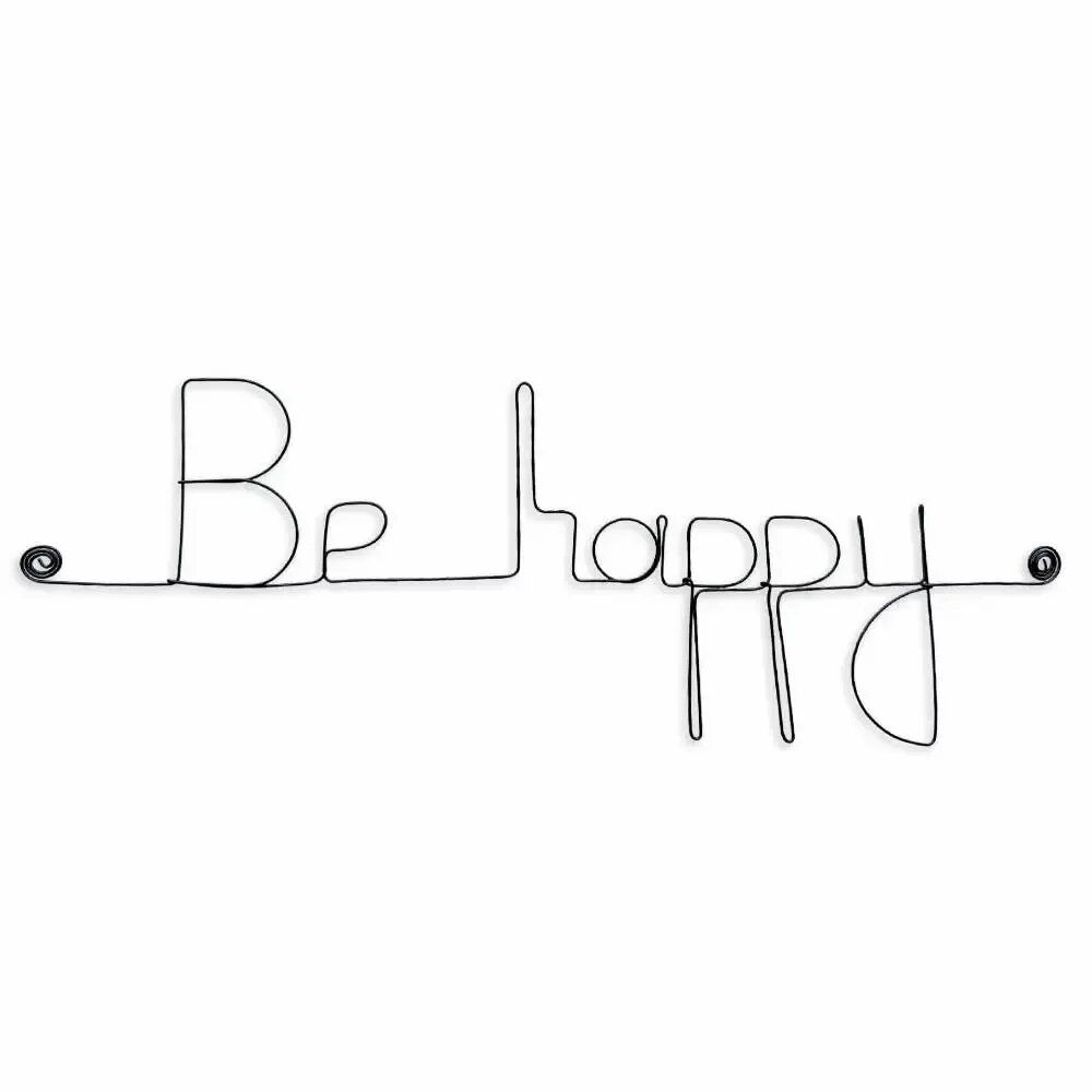 Other wall decoration - Wire wall decoration word "Be happy" - BIJOUX DE MUR