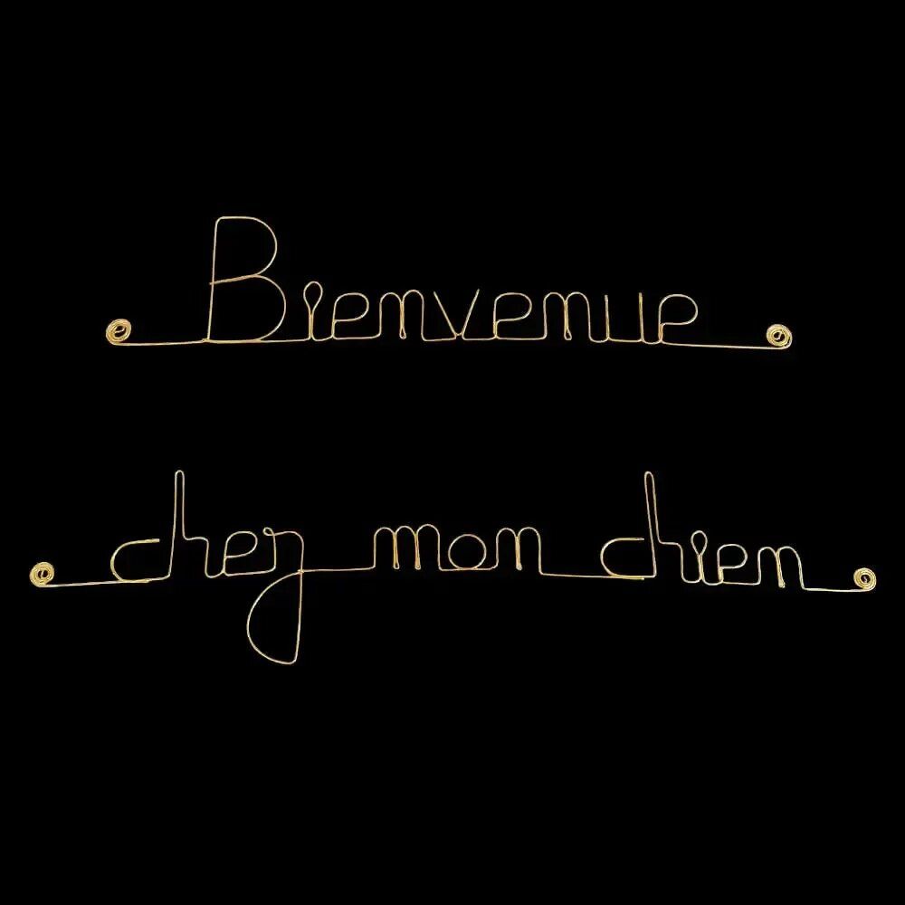 Autres décorations murales - Mot en laiton doré " Bienvenue chez mon chien " - Décoration - BIJOUX DE MUR