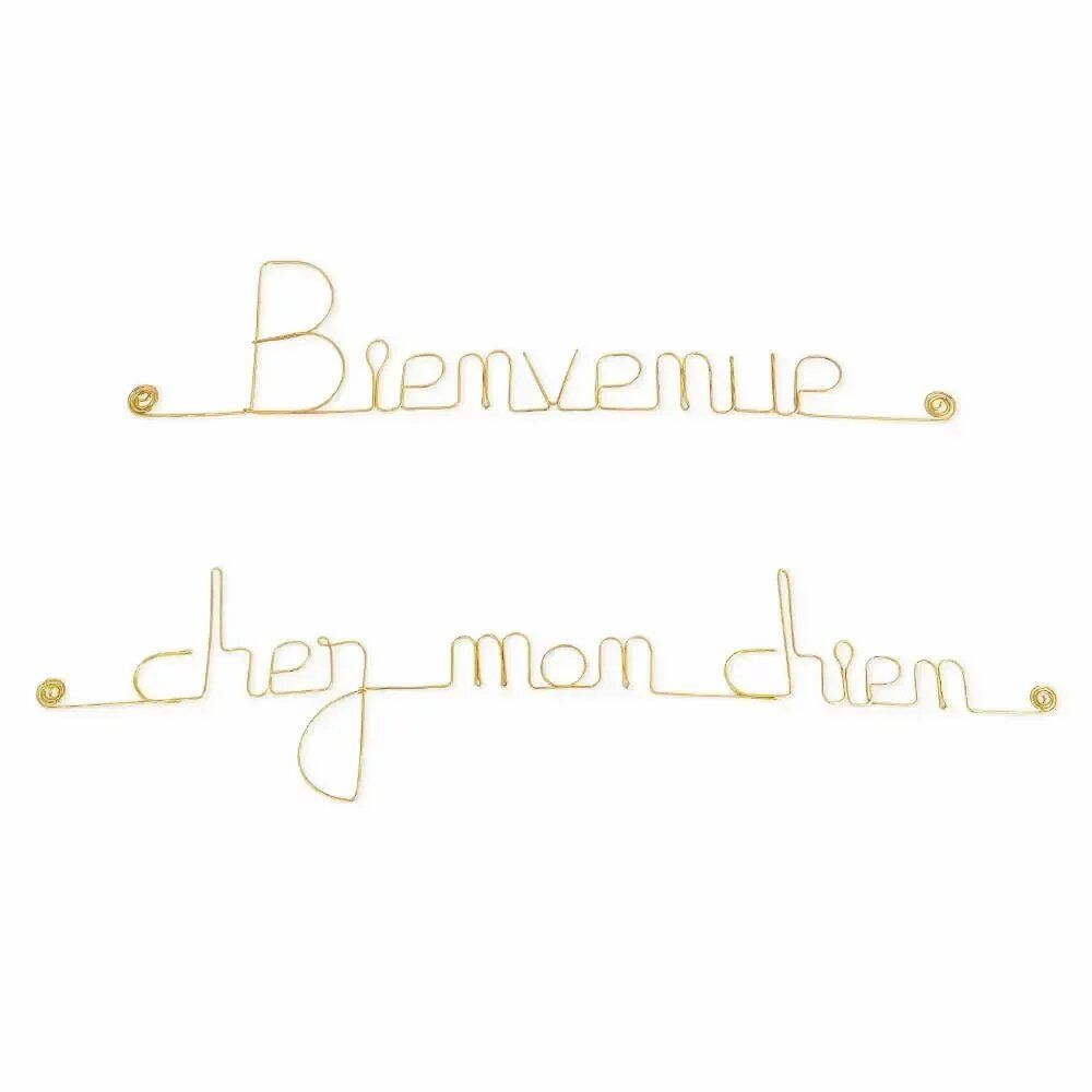 Autres décorations murales - Mot en laiton doré " Bienvenue chez mon chien " - Décoration - BIJOUX DE MUR
