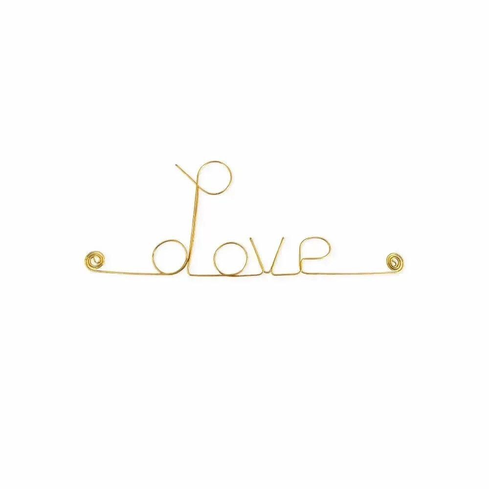 Other wall decoration - Small word in golden brass wire "Love" - ​​Wall decoration - BIJOUX DE MUR