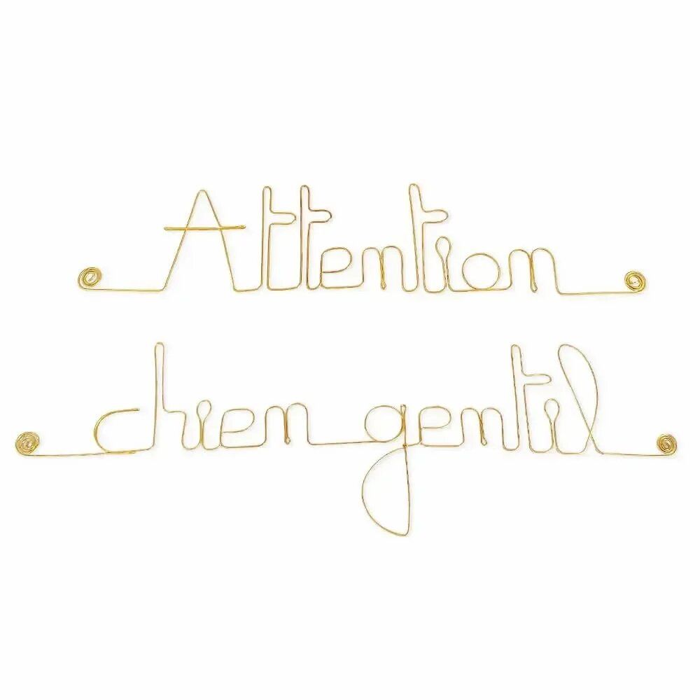 Other wall decoration - Attention, friendly dog door sign - Wall decoration - BIJOUX DE MUR