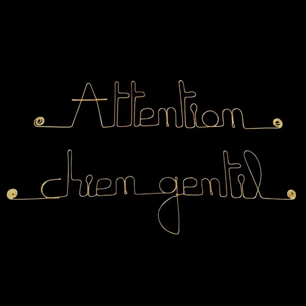 Other wall decoration - Attention, friendly dog door sign - Wall decoration - BIJOUX DE MUR