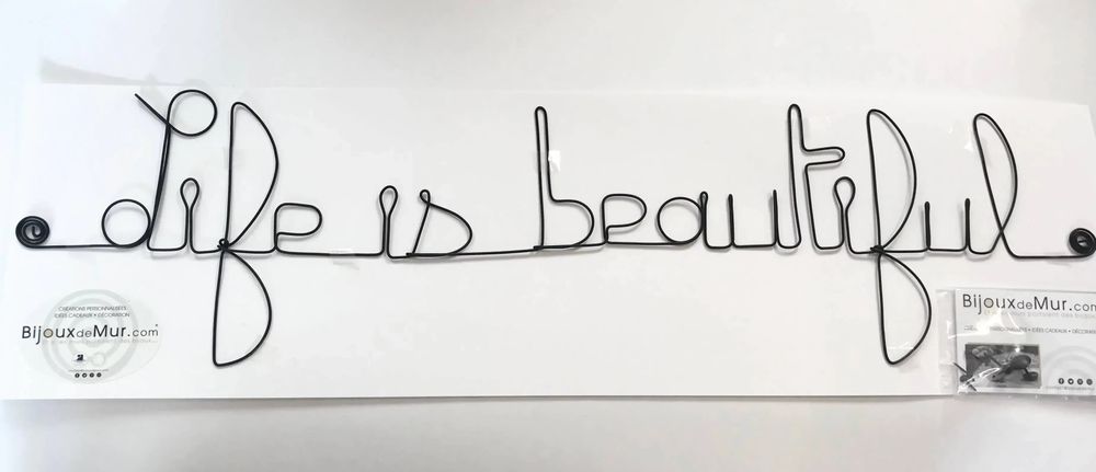 Other wall decoration - Wall phrase “Life is beautiful” - BIJOUX DE MUR