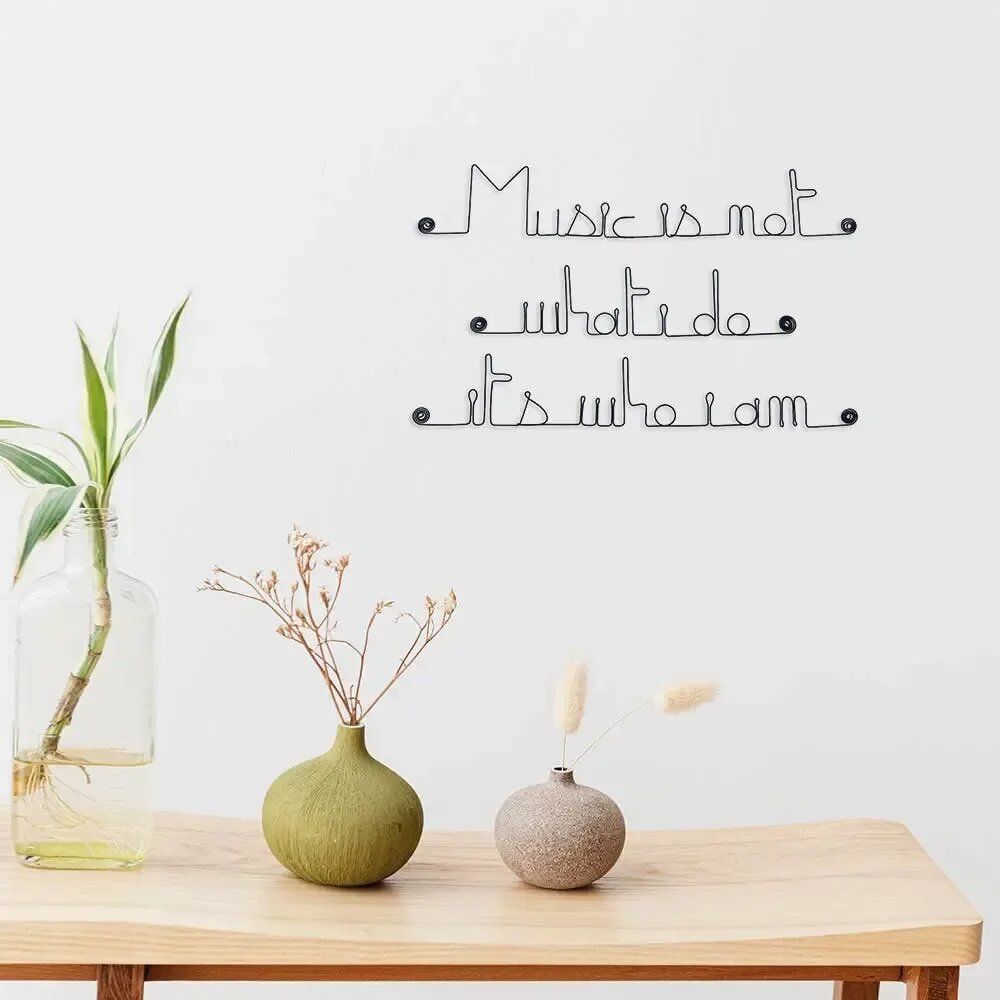 Autres décorations murales - Phrase Murale Métal : " Music " - BIJOUX DE MUR