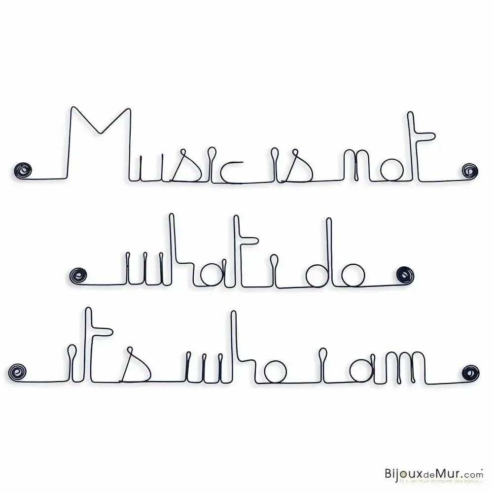Autres décorations murales - Phrase Murale Métal : " Music " - BIJOUX DE MUR
