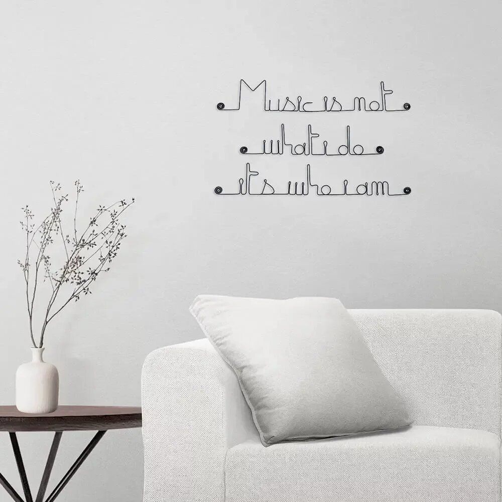 Autres décorations murales - Phrase Murale Métal : " Music " - BIJOUX DE MUR