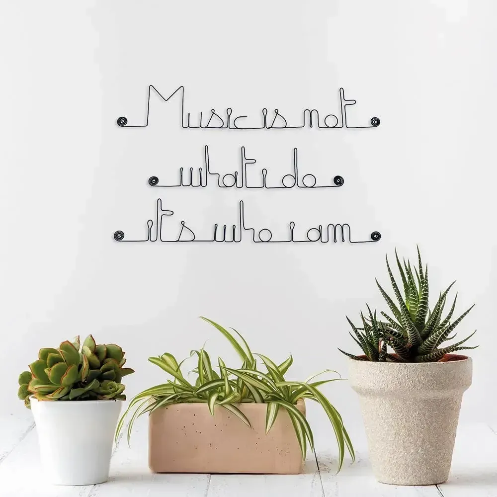 Autres décorations murales - Phrase Murale Métal : " Music " - BIJOUX DE MUR